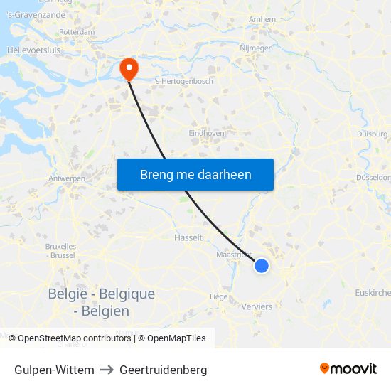 Gulpen-Wittem to Geertruidenberg map