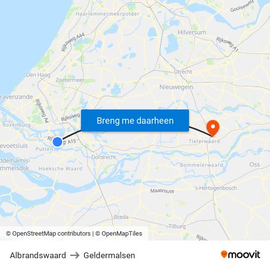 Albrandswaard to Geldermalsen map