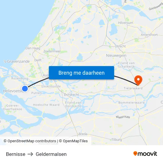 Bernisse to Geldermalsen map