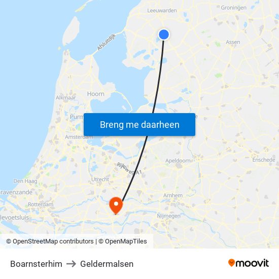 Boarnsterhim to Geldermalsen map