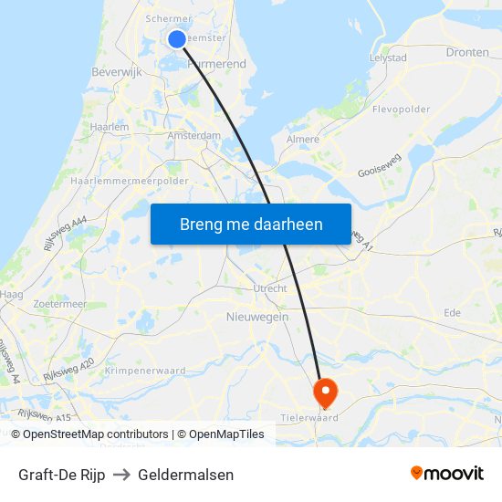 Graft-De Rijp to Geldermalsen map