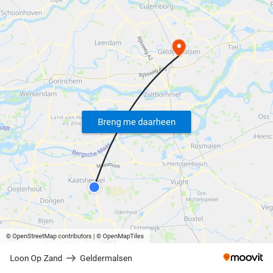Loon Op Zand to Geldermalsen map