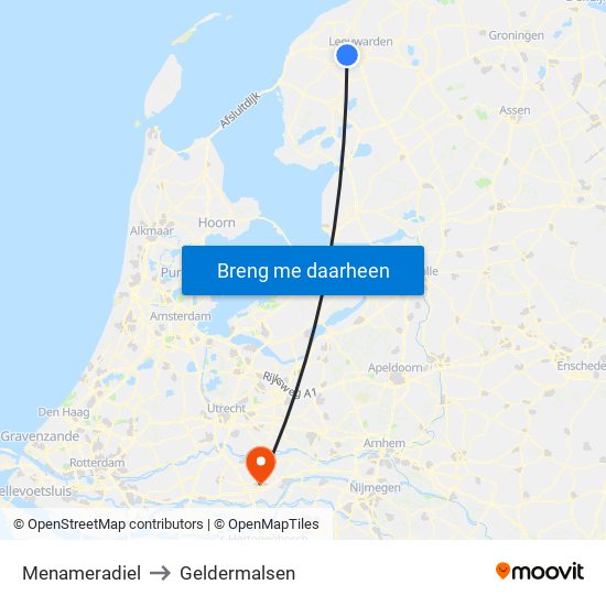 Menameradiel to Geldermalsen map