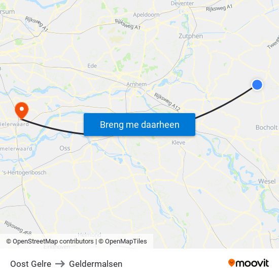 Oost Gelre to Geldermalsen map