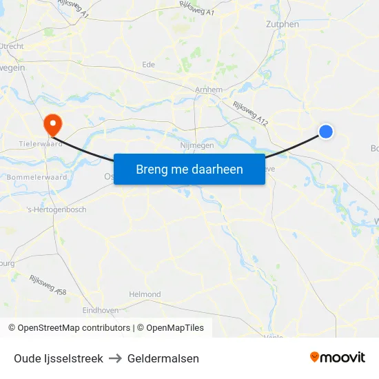 Oude Ijsselstreek to Geldermalsen map