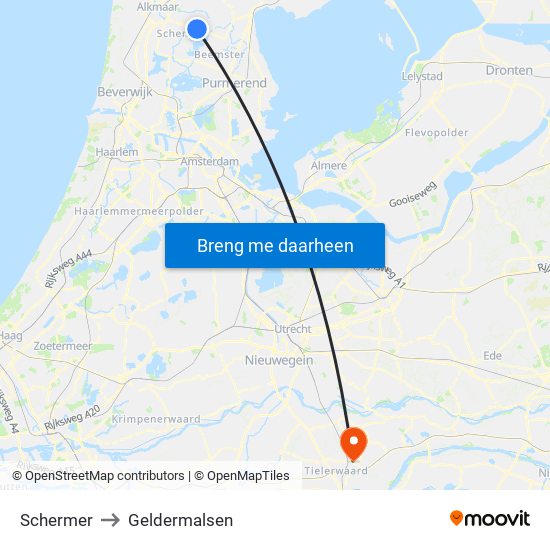 Schermer to Geldermalsen map