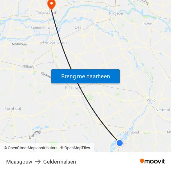 Maasgouw to Geldermalsen map