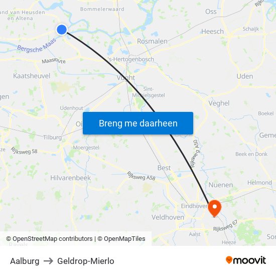 Aalburg to Geldrop-Mierlo map