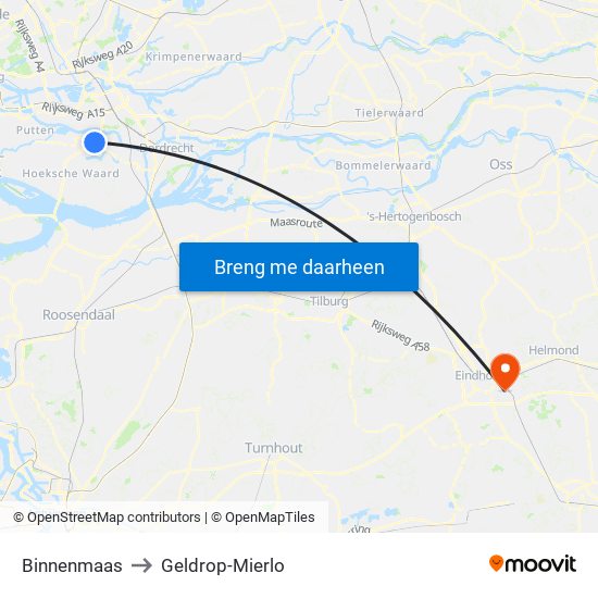 Binnenmaas to Geldrop-Mierlo map