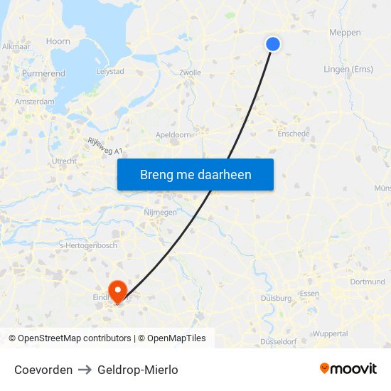 Coevorden to Coevorden map