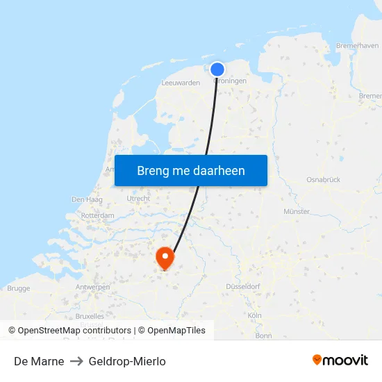 De Marne to Geldrop-Mierlo map