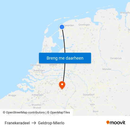 Franekeradeel to Geldrop-Mierlo map