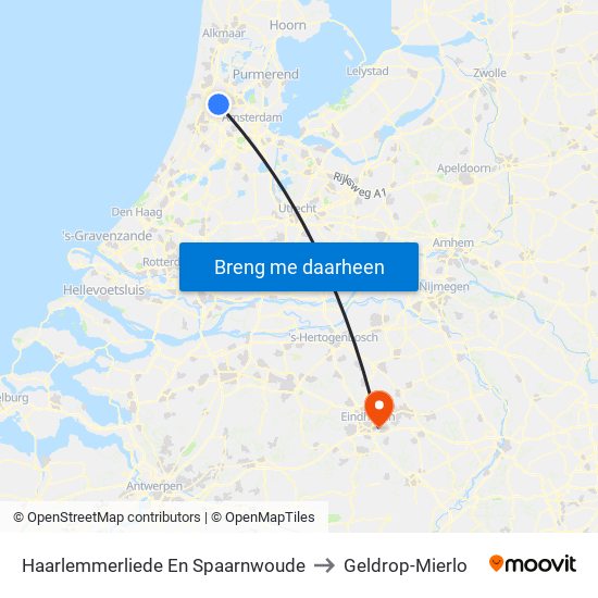 Haarlemmerliede En Spaarnwoude to Geldrop-Mierlo map