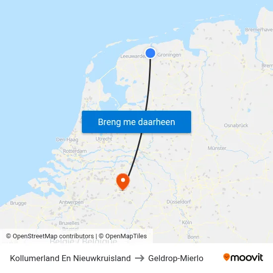 Kollumerland En Nieuwkruisland to Geldrop-Mierlo map