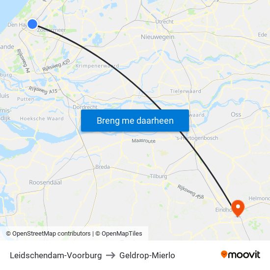 Leidschendam-Voorburg to Geldrop-Mierlo map