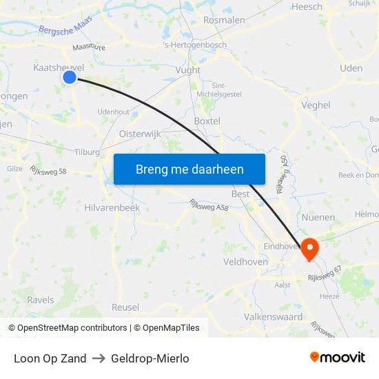 Loon Op Zand to Geldrop-Mierlo map