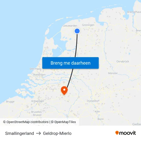 Smallingerland to Geldrop-Mierlo map