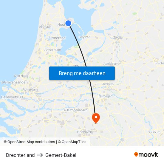 Drechterland to Gemert-Bakel map