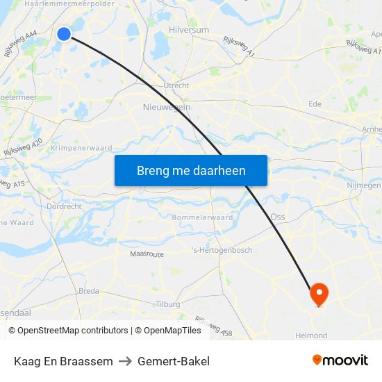Kaag En Braassem to Gemert-Bakel map