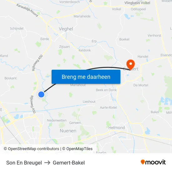 Son En Breugel to Gemert-Bakel map