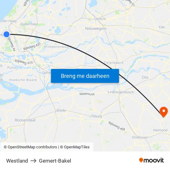 Westland to Gemert-Bakel map