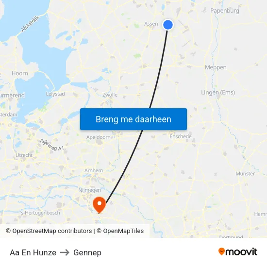 Aa En Hunze to Gennep map