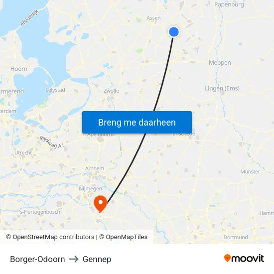 Borger-Odoorn to Gennep map