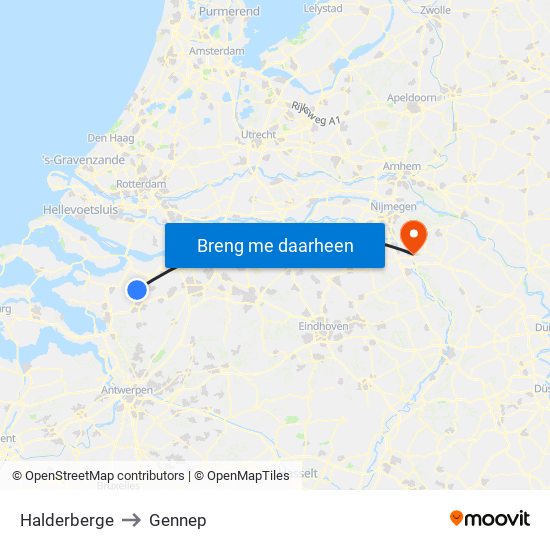 Halderberge to Gennep map