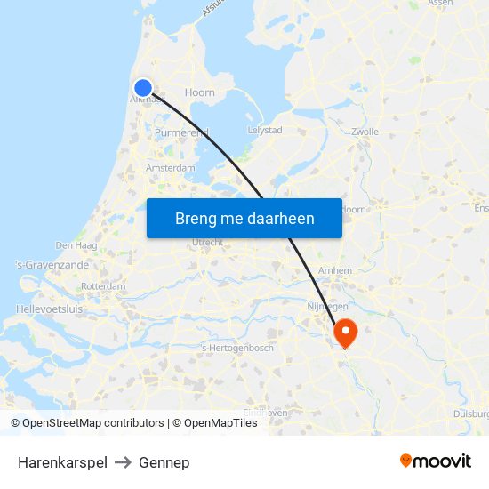 Harenkarspel to Gennep map
