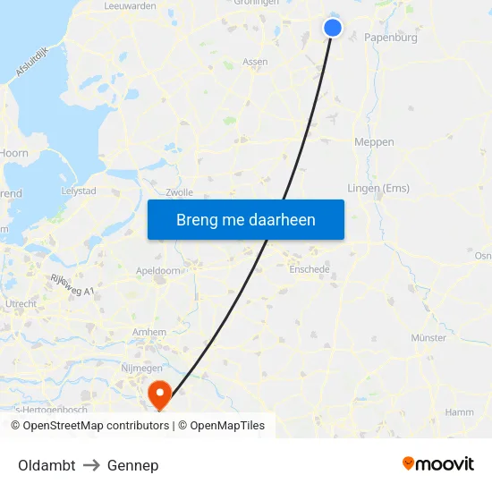 Oldambt to Gennep map