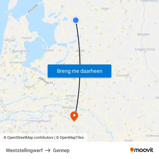 Weststellingwerf to Gennep map