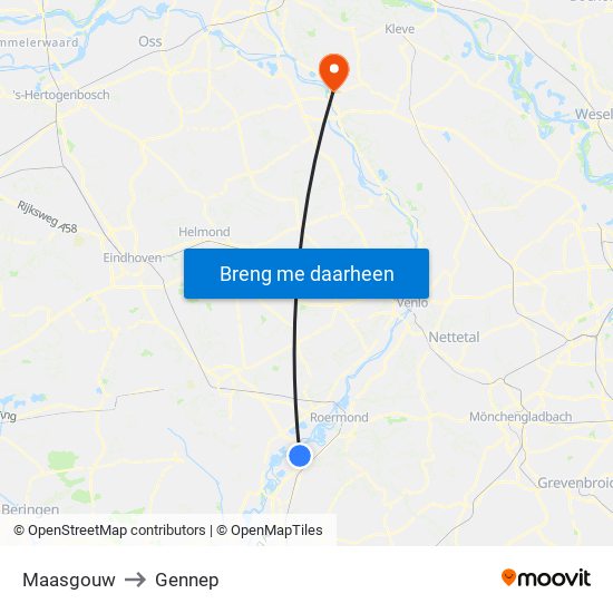 Maasgouw to Gennep map