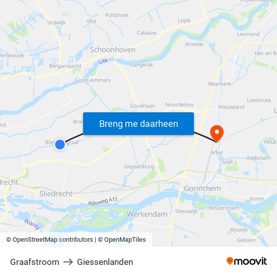 Graafstroom to Giessenlanden map