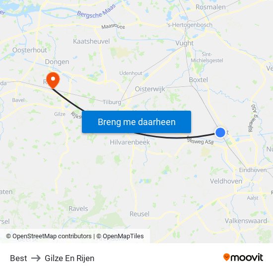 Best to Gilze En Rijen map