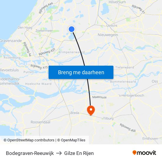 Bodegraven-Reeuwijk to Gilze En Rijen map