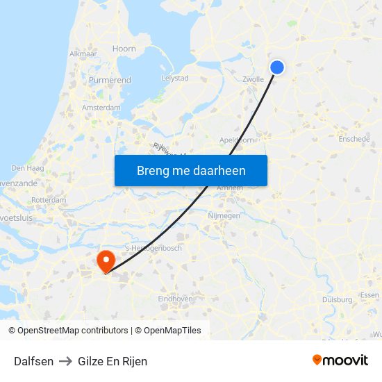 Dalfsen to Gilze En Rijen map