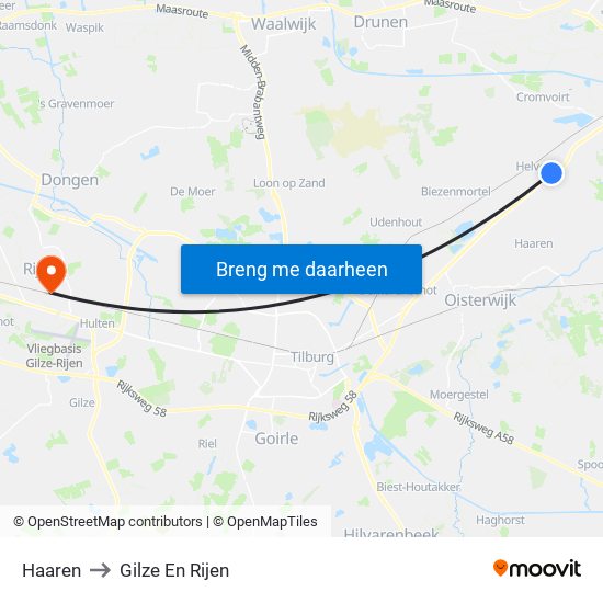 Haaren to Gilze En Rijen map