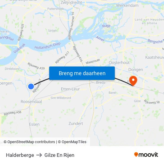 Halderberge to Gilze En Rijen map