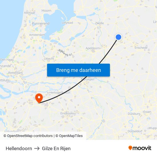 Hellendoorn to Gilze En Rijen map