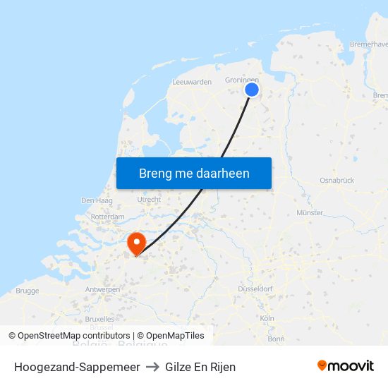 Hoogezand-Sappemeer to Gilze En Rijen map