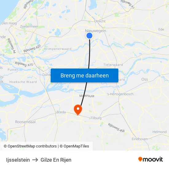 Ijsselstein to Gilze En Rijen map