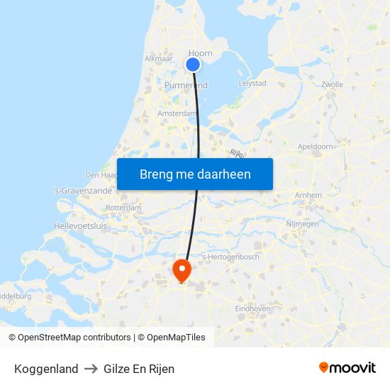 Koggenland to Gilze En Rijen map