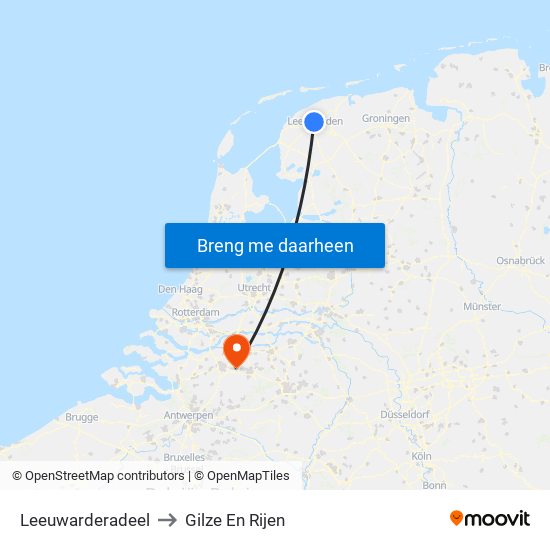 Leeuwarderadeel to Gilze En Rijen map