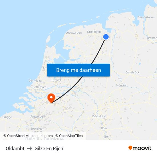 Oldambt to Gilze En Rijen map