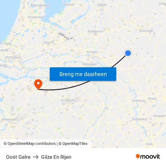 Oost Gelre to Gilze En Rijen map