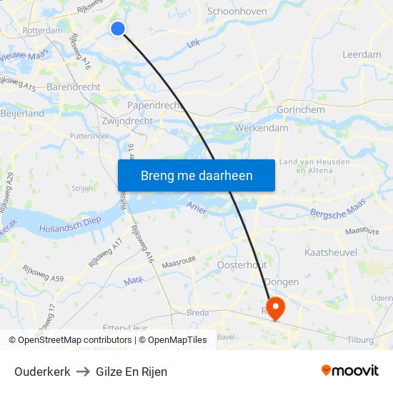 Ouderkerk to Gilze En Rijen map