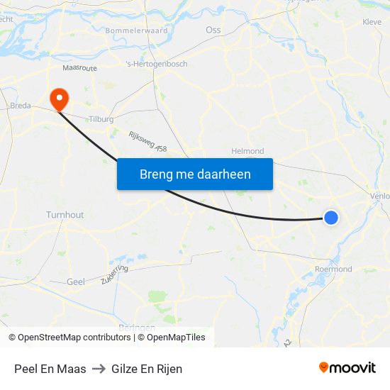 Peel En Maas to Gilze En Rijen map