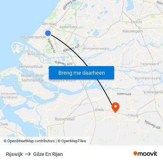 Rijswijk to Gilze En Rijen map