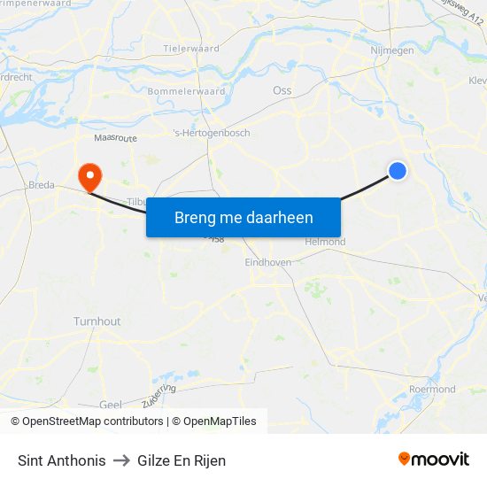 Sint Anthonis to Gilze En Rijen map