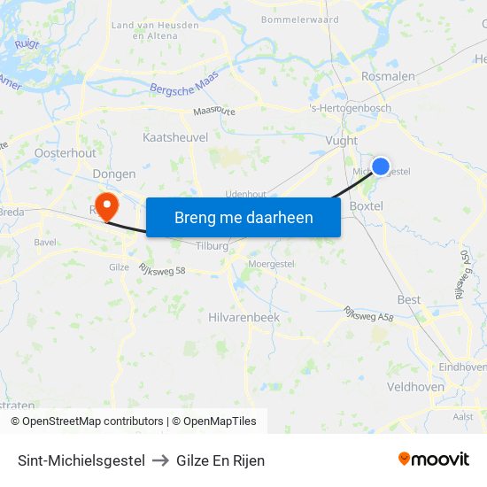 Sint-Michielsgestel to Gilze En Rijen map